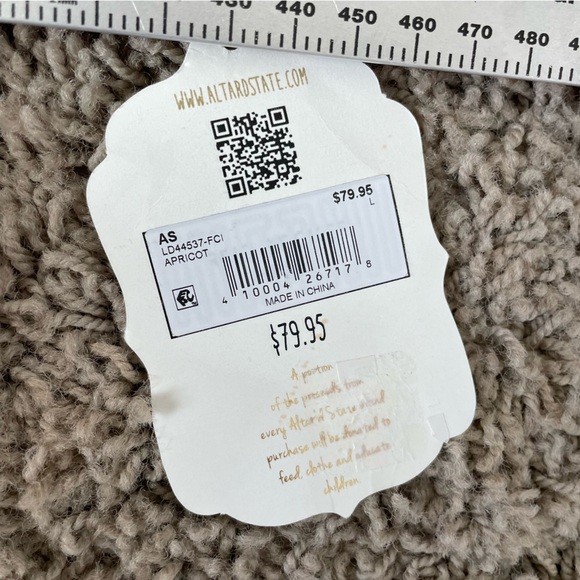 NWT Altar'd State Gingham Puff Sleeve Tie Front Mini Dress Apricot size L - Picture 12 of 14